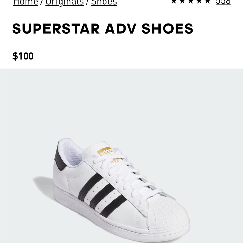Women’s Adidas White and Black Superstar Sneakers Iconic Design -Size 7 - Picture 4 of 9